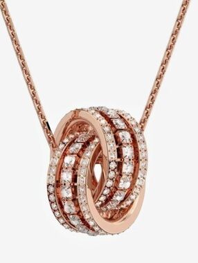 Swarovski Further Rose Intertwined Circles Necklace rose gold